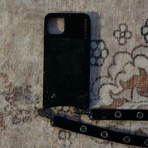 Bandolier Black Phone Case with Strap